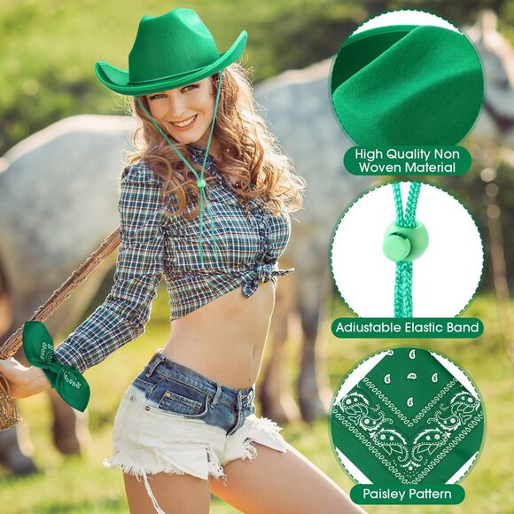 6416 6 Sets Adult Cowboy Hat For Women And Men Western Cowgirl Hats
